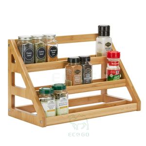 Bamboo Spice Racks Organizer Spice Bottles Customize Many Layers Bamboo Spice Rack Organizer - Product Image 4