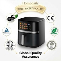 Four à friture sans huile 8-en-1 à écran tactile, moderne, pour la maison, capacité 7,0 L, cuisine domestique, camping en plein air, 1500W, allemand, français, intelligent