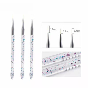 Ensemble de pinceaux de précision pour nail art en nylon et acrylique avec manche métallique 3D, stylos de dessin et de peinture pour gel liner, outils personnalisables avec logo - Product Image 2
