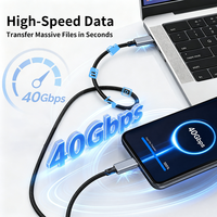Câble USB 4 240W 40 Gbps à charge rapide 48V 5A pour ordinateur portable, station d'accueil, moniteur, SSD, puce E-Marker, tressé en nylon