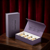 Boîtes rigides de luxe violettes et blanches à fermeture magnétique pour flacons et ampoules pharmaceutiques, épaisseur 2 mm, impression quadricolore