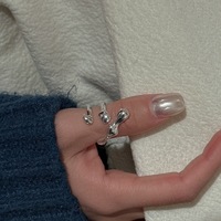 Style coréen Design minimaliste S925 argent sterling modèle de base bague d'ouverture réglable cadeaux pour les femmes