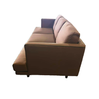 Modernes 3-Sitzer PU-Leder Sofa Holzrahmen Gepolstertes Sofa für Wohnzimmer Restaurant