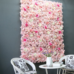 Romántico luz <span class=keywords><strong>Hermosa</strong></span> profundo rosado púrpura rojo seda flor pared Artificial boda telón de fondo para Navidad graduación Pascua - Product Image 4