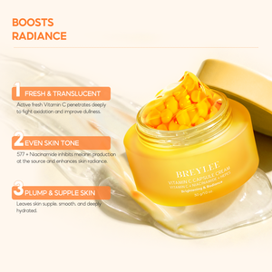 Crème hydratante raffermissante et éclaircissante à la vitamine C BREYLEE en capsules - Product Image 2