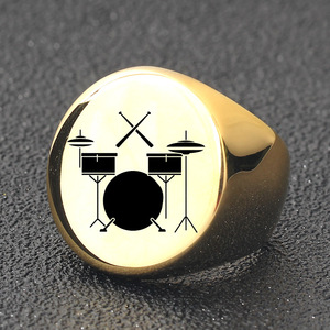 <span class=keywords><strong>Meilleure</strong></span> vente <span class=keywords><strong>Rock</strong></span> Punk Band bijoux hommes rétro tambour en acier inoxydable bague en gros - Product Image 6