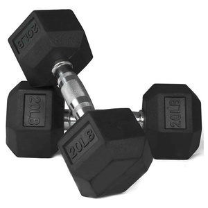 Haltères hexagonaux professionnels de <span class=keywords><strong>20</strong></span> livres, ensemble d'accessoires de gym en caoutchouc - Product Image 2