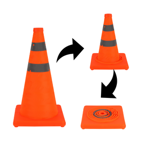 Yüksek görünürlük dış mekan kullanımı pp malzeme taşınabilir Pop up tipi katlanabilir güvenlik trafik konisi - Product Image 4