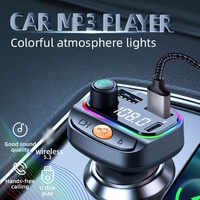 Chargeur de voiture émetteur FM, appel mains libres sans fil, lecteur audio AUX MP3, type C 3.1A, chargeur de voiture double USB à charge rapide