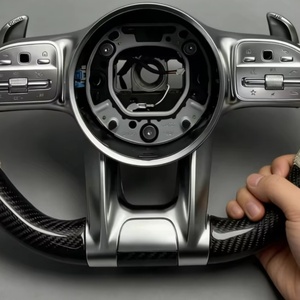 Volant sport en carbone pour Mercedes Benz Classe A, <span class=keywords><strong>C</strong></span>, E, <span class=keywords><strong>AMG</strong></span> W166, W176, W204, W205, W213, W463, GLC, Série <span class=keywords><strong>300</strong></span> - Vente Flash - Product Image 4
