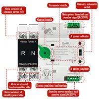 EARU untuk Mini Circuit Breaker Uninterrupted ATS PV Solar Inverter Dual Power Automatic Transfer Selector Switches Din EAATS-A-CS