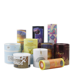 Petit emballage en carton personnalisé <span class=keywords><strong>pour</strong></span> thé, café, boîte cadeau avec tube cylindrique en papier, boîte ronde <span class=keywords><strong>pour</strong></span> biscuits, aliments <span class=keywords><strong>pour</strong></span> bébés - Product Image 4