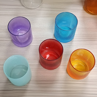 Set Gelas Minum Air Jus Bergaris Vertikal untuk Rumah Hotel Restoran