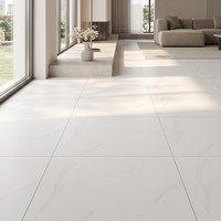 Carrelage de sol en porcelaine poli effet marbre blanc Calacatta 80x80cm 800x800mm Foshan 32x32 entièrement émaillé mat vitrifié pour projets