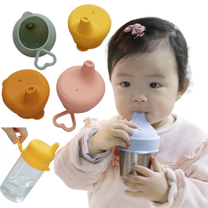 Couvre-gobelets en silicone de qualité alimentaire à 100%, sains et anti-fuites, produits pour bébés, gobelets pour biberons pour bébés de 0 à 12 mois, alimentation des enfants - Product Image 4