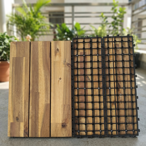 Dalles de terrasse en composite bois-plastique modernes, autoverrouillantes, antidérapantes, imperméables et ignifuges, 30x30cm, pour extérieur - Product Image 1