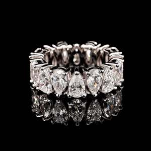 Custom Lab Grown Diamond Ring 14k Gold Pear Cut Luxury Women's RIZTA JEWELS Filled Diamonds D Color Wedding Engagement - Product Image 1