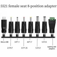 Ensemble complet de 8 embouts DC 5521 femelle vers connecteurs DC5525/5521/4017/35135/3011/2507/Micro pour adaptateur de chargeur d'ordinateur portable