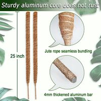 Tongkat Lumut Kelapa Alami yang Dapat Dibengkokkan, Ramah Lingkungan, Biodegradable, Desain Minimalis untuk Penyangga Tanaman Merambat, Cocok untuk Pusat Perbelanjaan