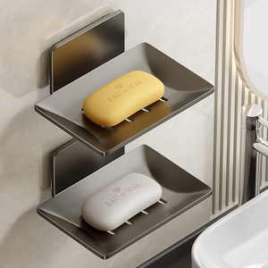 Support mural en acier inoxydable sans perçage - <span class=keywords><strong>Porte</strong></span>-<span class=keywords><strong>savon</strong></span> à séchage rapide avec design inclinable intelligent pour lavabo de salle de bain, cuisine et douche - Product Image 3