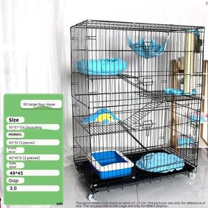 YS-<span class=keywords><strong>Best</strong></span> Qualité Pet Grand Pliant En Acier Inoxydable Fil Pet Chat <span class=keywords><strong>Cages</strong></span> Porte pour Chien Chat Maison En Métal Chien Caisse - Product Image 5