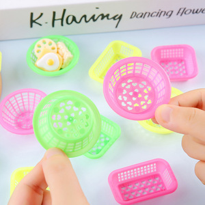 Mini <b>Plastic</b> Baskets For Kids <b>Kitchen</b> Play Food Storage Educational Toy Accessories Mixed Colors - Product Image 1
