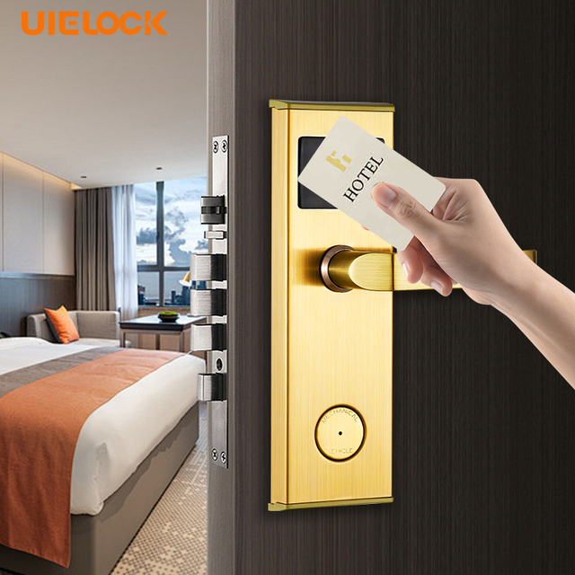 Keyless RFID & Cloud Smart Hotel Door Lock for Steel/Brass Doors with Electronic Entry