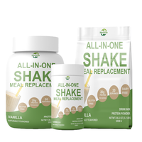 OEM ODM Shake de remplacement de repas pour la gestion du poids, saveur vanille, sans gluten, sans produits laitiers, poudre protéinée, 20g de protéines par portion