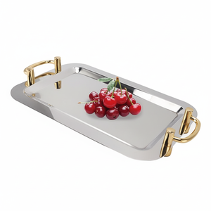 Bandeja minimalista de acero inoxidable pulido, reutilizable, portátil, desechable, para una elegante decoración de Bar - Product Image 1