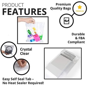 Sacs en polyéthylène autocollants personnalisés 6x9 9x12 avec colle permanente, avertissement d'étouffement imprimé en anglais et en espagnol pour une expédition sécurisée - Product Image 6