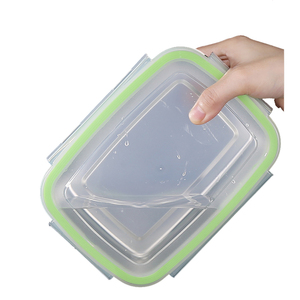 Fiambrera portátil de acero inoxidable de 3,8 l con tapa hermética de PP contenedor de alimentos calentable de gran capacidad para almacenamiento fresco - Product Image 1