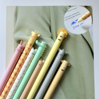 Stylos gel effaçables à l'encre thermosensible, design mignon kawaii sur le thème des animaux du zoo, pour étudiants