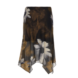 Falda de cintura media con estampado floral retro para mujer, falda de línea A de malla, estilo vintage, informal, para vacaciones, versátil - Product Image 6