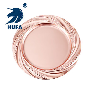 Assiette <span class=keywords><strong>ronde</strong></span> en métal perlé de 11 pouces, assiette de service en acier inoxydable, sécurité alimentaire, assiette de présentation argentée pour le dîner, mariage, Royaume-Uni - Product Image 4