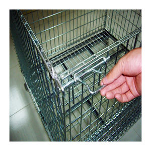 Euro customed Wlded magazzino rivestito in polvere pieghevole impilabile logistica rigida in acciaio in rete metallica gabbie per Pallet di stoccaggio - Product Image 4