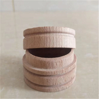 Boîte de rangement de bibelots en bois naturel Boîtes de porteurs de bagues de fiançailles en bois de hêtre Boîte ronde en bois pour bagues de fiançailles et de mariage