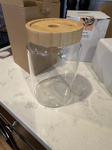 Potes de Vidro Modernos para Cozinha com Tampas de Rosca de Madeira, Grande Capacidade, Ecológicos, para Armazenamento de Alimentos e Especiarias, para Uso Doméstico e em Festas - Product Image 6