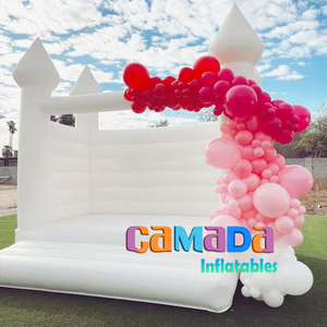 Commercial adultes enfants Pastel fête lune marche videur gonflable blanc mariage plein d'entrain sautant château blanc rebond maison à vendre - Product Image 1
