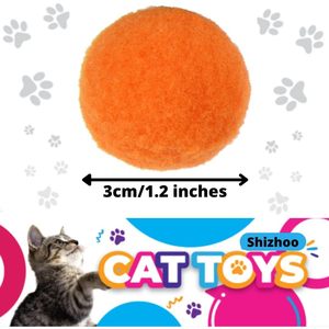 Shizhoo – boules à pompons pour chats, jouet d'entraînement interactif en peluche douce, couleurs assorties, ensemble de balles légères - Product Image 3
