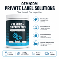 Poudre de supplément d'hydratation au citron et au citron vert pour adultes, 300g – Mélange d'électrolytes et de créatine monohydrate pour le soutien de l'entraînement – Usine ODM/OEM
