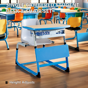 Escritorio Escolar Moderno Ajustable con Marco Metálico Curvo, Silla y Cajón, Modelo ST-109C - Product Image 3