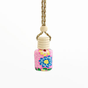 <b>Hanging</b> Round Polymer Clay <b>Air</b> <b>Freshener</b> Empty 10ml 12ml Glass Perfume Bottle - Product Image 1