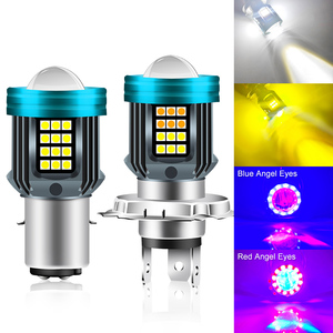 Angel eyes flash <span class=keywords><strong>Moto</strong></span> H4 BA20D H6 <span class=keywords><strong>Led</strong></span> Phare High Low Beam Blanc Jaune <span class=keywords><strong>Moto</strong></span> Lumières <span class=keywords><strong>Led</strong></span> Ampoules de phares - Product Image 2