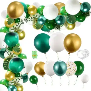 Großhandel dark green party dekorationen-Grüner Ballon Set Baby party Ballon Alles Gute zum Geburtstag Party Dekor Kinder Balon Wild One Jungle Safari Party Ballons