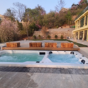 Buiten <span class=keywords><strong>Spa</strong></span> Zwembad Met Dubbele Zones En Aparte Systemen 6M Multifunctionele Massage En Training Zwembad Luxe Zwemspa Voor 6 Personen - Product Image 5