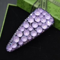 Pinces à cheveux en métal pour femmes avec strass, style fait main, épingles à cheveux, pinces BB, pinces à cheveux latérales souples en cuir véritable, vente en gros