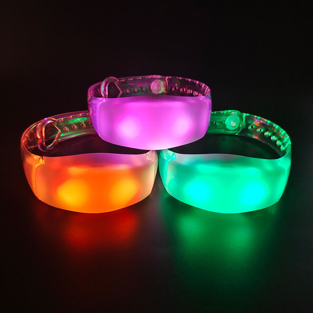Christmas Halloween Decorations Party Supplies Silicone Adjustable Wristband Radio Remote Control Led Bracelet