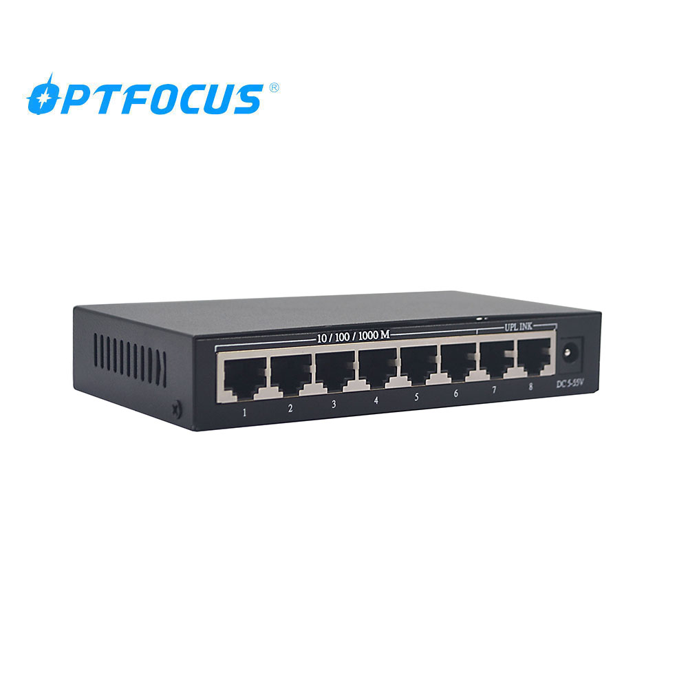 Factory OEM/ODM Ethernet Switch Recycling 8 Port 10/100/1000M Switch, PoE,External PS