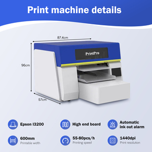 Printpro เครื่องพิมพ์ A3พื้นเรียบ A3เครื่องพิมพ์ DTG สำหรับกระเป๋ารองเท้าผ้าใบเครื่องพิมพ์เสื้อยืดพร้อมที่ใส่เสื้อยืด - Product Image 4