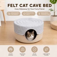 Honden- en kattenbed van vilt, eenvoudig te monteren, draagbaar, voor binnen, met afneembare hoes, aanpasbaar ontwerp, geschikt voor kleine dieren, alle seizoenen, solide, klassiek